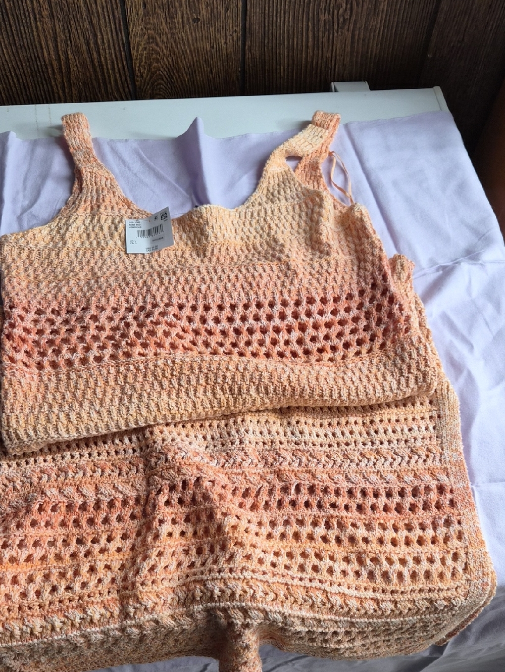 NWT American Eagle Outfitters Peach Ombre Crochet Summer Dress